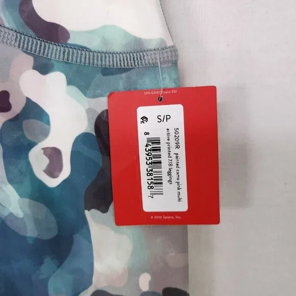 Spanx Legging Womens Small  7/8 Booty Boost Painted Camo Pink Active Yoga Pants - Picture 11 of 16